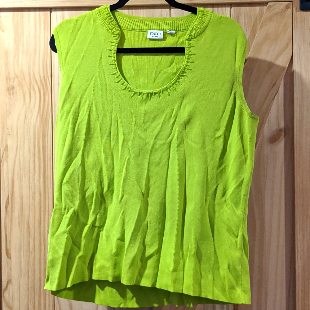 Cato Green Polyester Tank Top